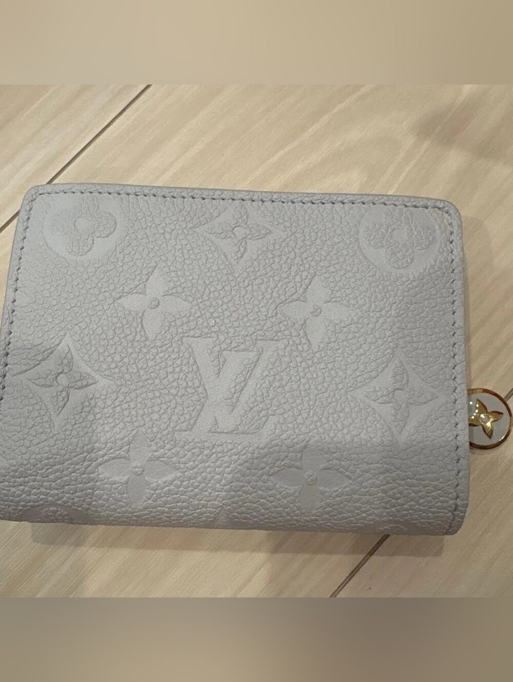 Louis Vuitton Pale Blue Leather Compact Wallet with Gold Accents - Picture 10 of 10